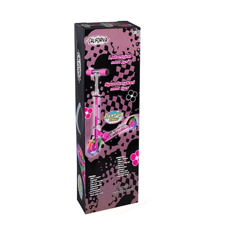 California Løbehjul Pink Med LED-Lys + Vini Kegler - LBBP-86510