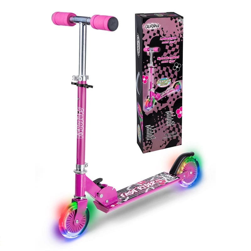 California Løbehjul Pink Med LED-Lys - LB-83154
