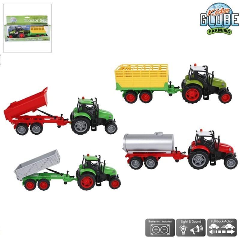 Kids Globe Traktor Med Trailer