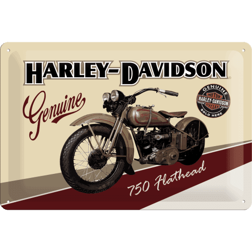 Harley-Davidson Flathead, Tin Sign 20x30cm