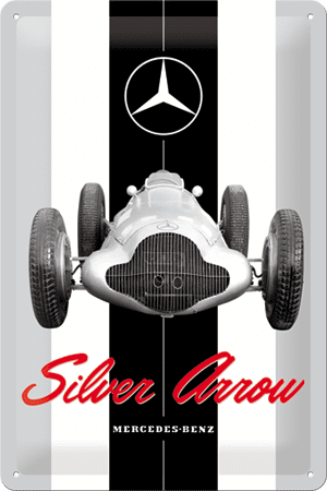 Nostalgic-Art Tin Sign 20 X 30 Mercedes-Benz - Silver Arrow