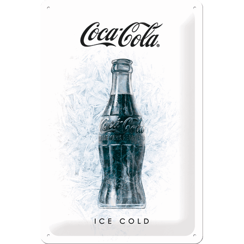 Coca Cola Ice Wtite Skilt 20x30 cm