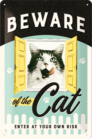 Nostaltic Art Tin Sign 30x20 Beware Og The Cat