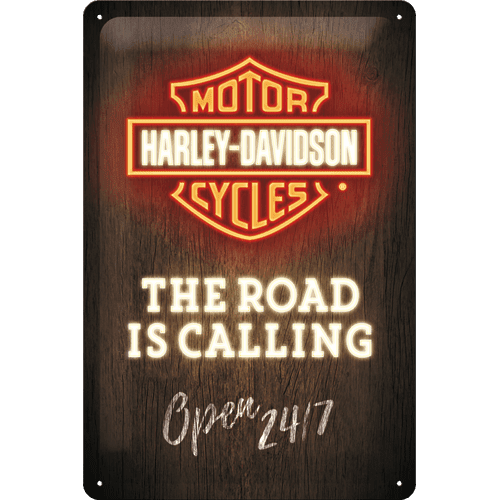 Harley Davidson Road is calling Skilt 20 x 30 cm