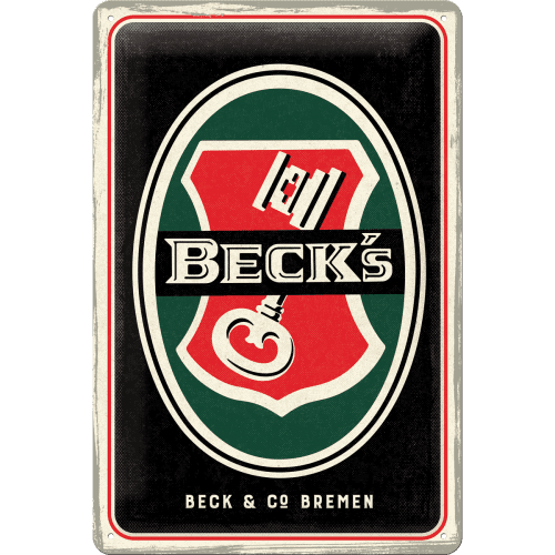 Nostaltic Art Tin Sign 20 X 30 Beck's Key Logo