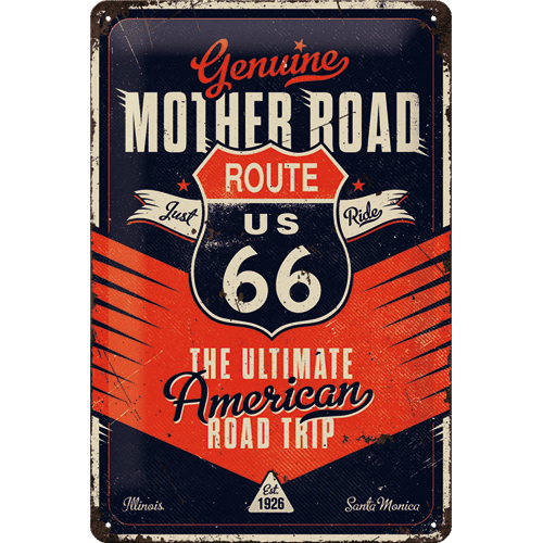 Route 66 Skilt 20 x 30 cm