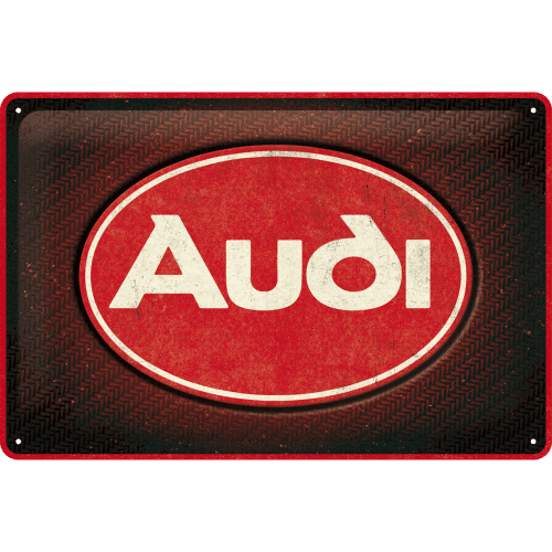 Tin Sign 20x30 Audi - Logo Red Shine