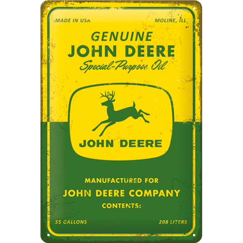Tin Signs 20 x 30 cm John Deere - Special Purpose Oil