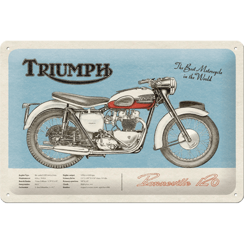 Triumph - Bonneville Skilt 20 x 30 cm