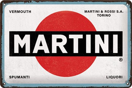 Martini - Logo White Tin Signs 20 x 30 cm
