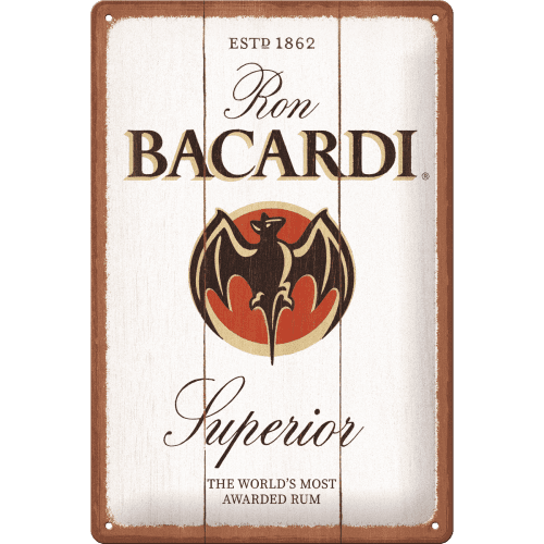 Bacardi - Superior White Wood Skilt 20 x 30 cm