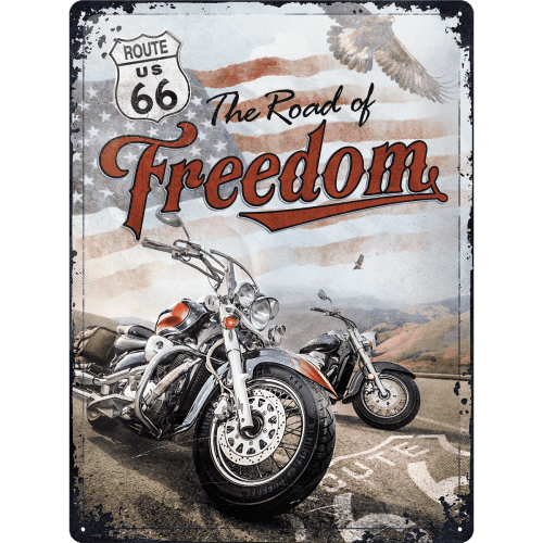 Nostalgic-Art Tin Sign 30 X 40 Route 66 Freedom