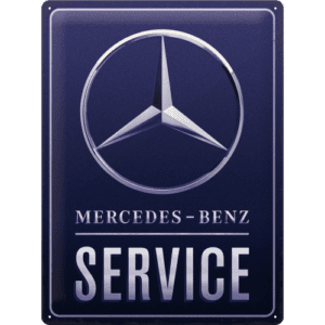 Mercedes-Benz - Service Blue Skilt 30 x 40 cm