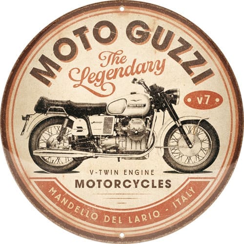 Moto Guzzi - The Legendary V-Twin Engine Skilt Ø35