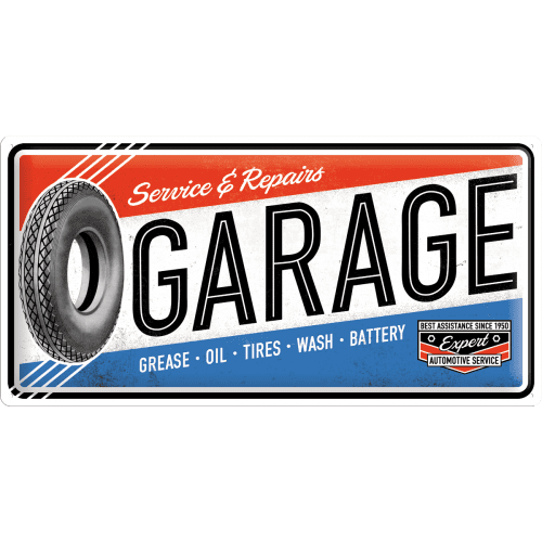 Nostalgic-Art Tin Sign 25x50cm Garage Str. 50x0x25