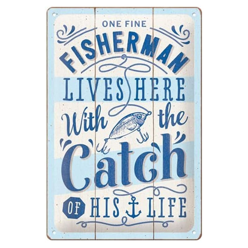 Fisherman Catch Skilt 20x30 cm