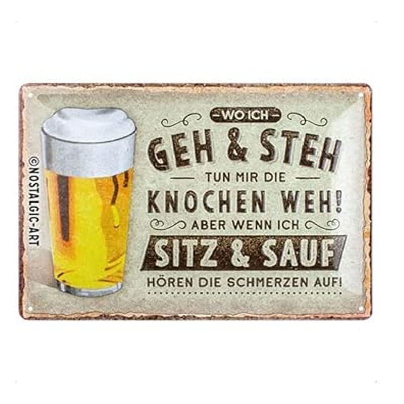 Wo ich geh und steh - Bier 20x30 cm