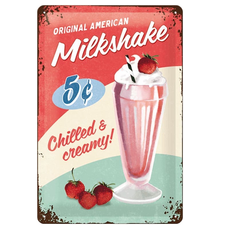 Nostalgic-Art Tin Sign 20x30 Milkshake Str. 30x0x20