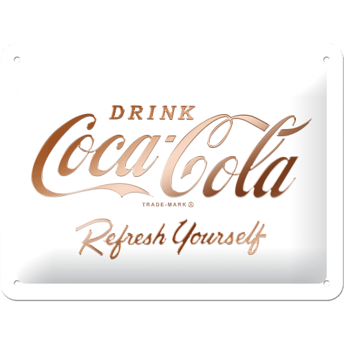 Skilt - 15x20 -Coca-Cola - Logo White Refresh Yourself