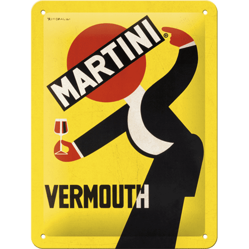 Skilt - 15x20 - Martini - Vermouth Waiter Yellow