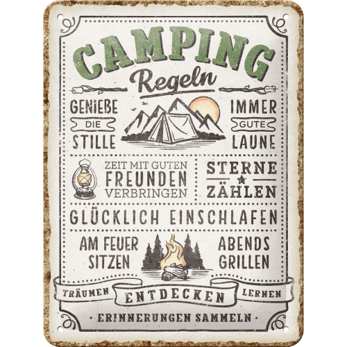 Camping-Regeln (15x20cm)