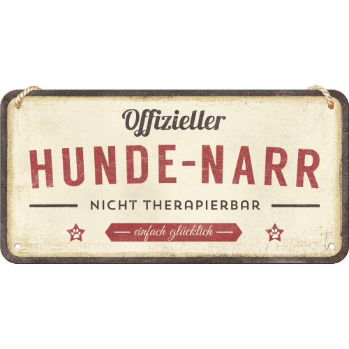 Skilt - 10x20 - Hunde-Narr