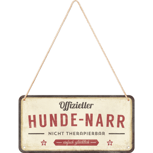 Skilt - 10x20 - Hunde-Narr