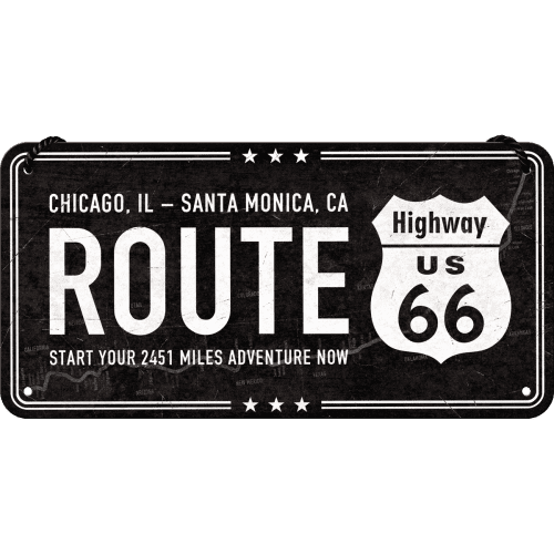 Skilt - 10x20 - Highway 66 Black