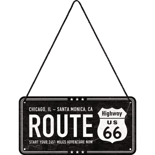 Skilt - 10x20 - Highway 66 Black