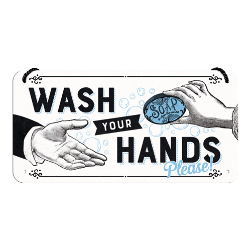 Skilt - 10x20 - Wash Your Hands