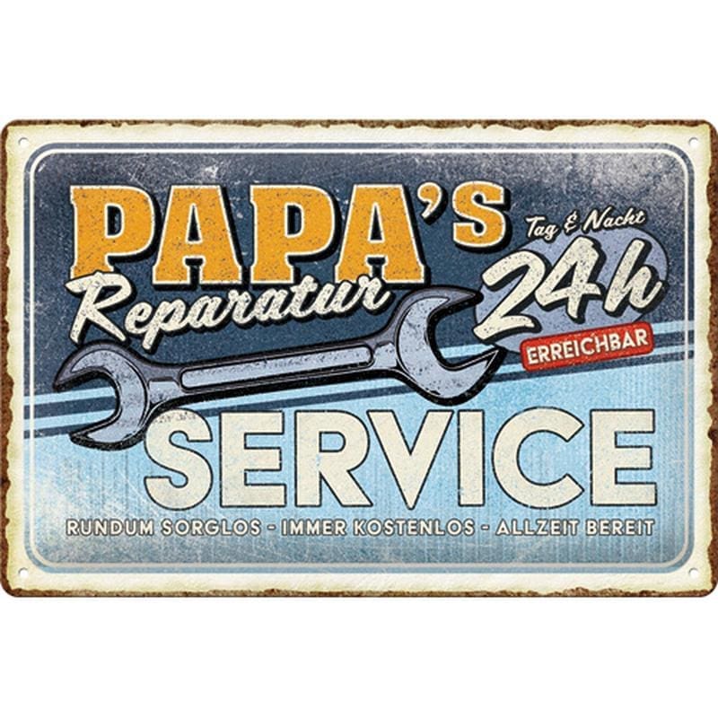 Papa's Service Skilt (20x30 cm)