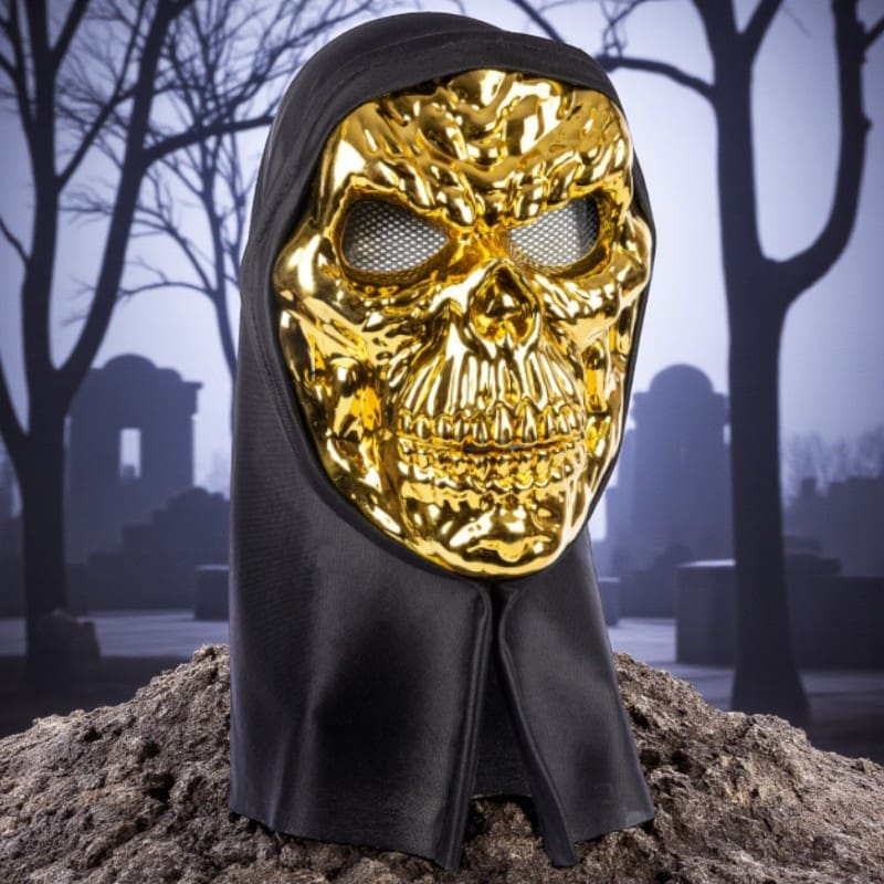 RIO Guld Skeletmaske M/hætte